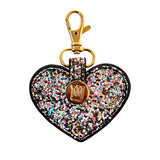 Glitter Heart Keychain – Gold