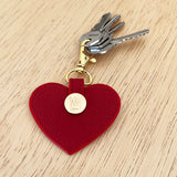 Golden Leather Heart Keychain