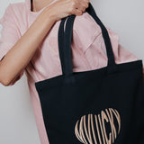 MVLUCKY Golden Heart Logo Tote Bag