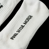 Calceta unisex retro corte medio – Blanco/Negro