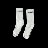 Calceta unisex retro corte medio – Blanco/Negro