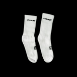 Calceta unisex retro corte medio – Blanco/Negro