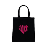 MVLUCKY White Heart Logo Tote Bag